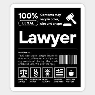 Funny Lawyer Barcode Design Legal Humor Sticker